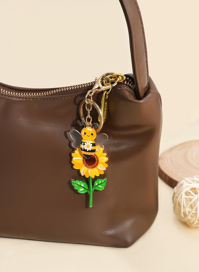 nylry Cute Keychains for Women Bag Charms Purse for Handbags Acrylic Bee Sunflower Keychain for Women Coworker Friendship Bag Accessories Charms Inspirational Gifts Good Luck Gifts-Bee&Sunflower - Image 4
